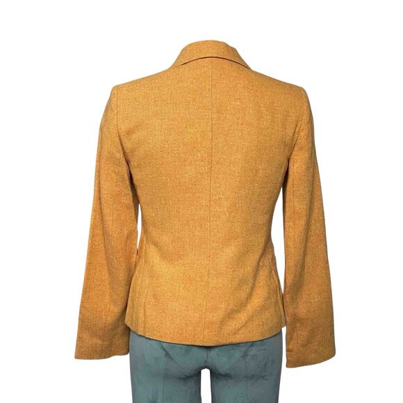 Charles Gray London Wool Blend Blazer Size 6 Mustard Yellow Structured Jacket - Picture 4 of 8
